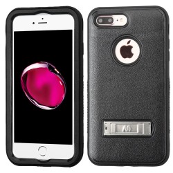 Funda Protector Triple Layer Uso Rudo  Iphone 7 Plus Negro c/ pie